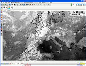 Meteosat 8 image, channel IR 10.8, contrast enhanced